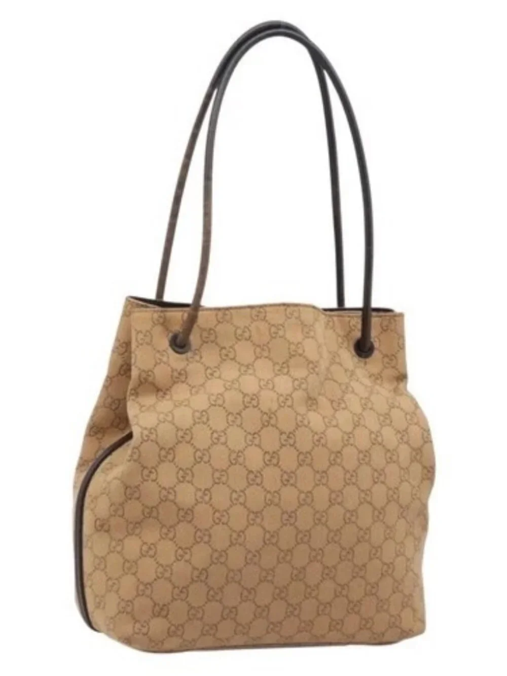 GUCCI GG Canvas Shoulder Bag Brown 101341 Auth mr2214